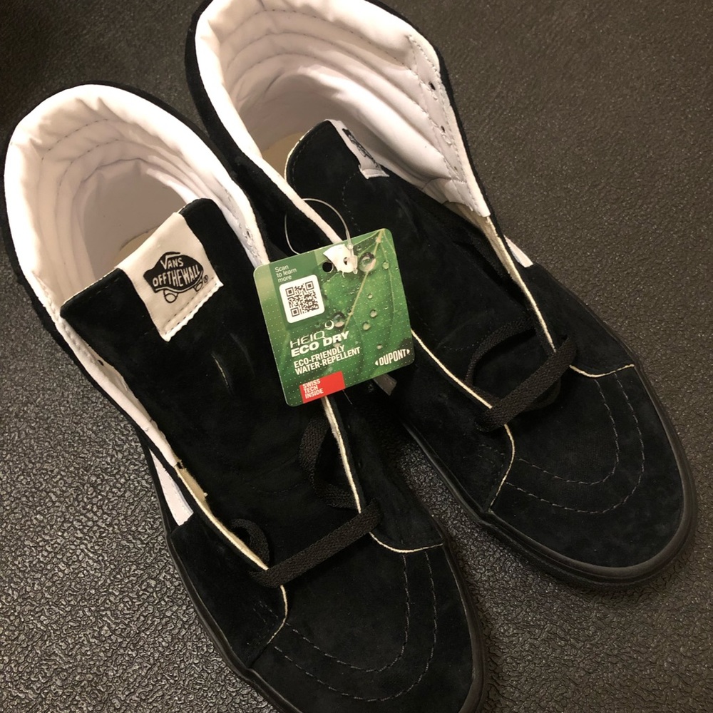 25. Vans Sk8-Hi pig suede black/black eco dry water repellent W9.5/M8 - Picture 3 of 9